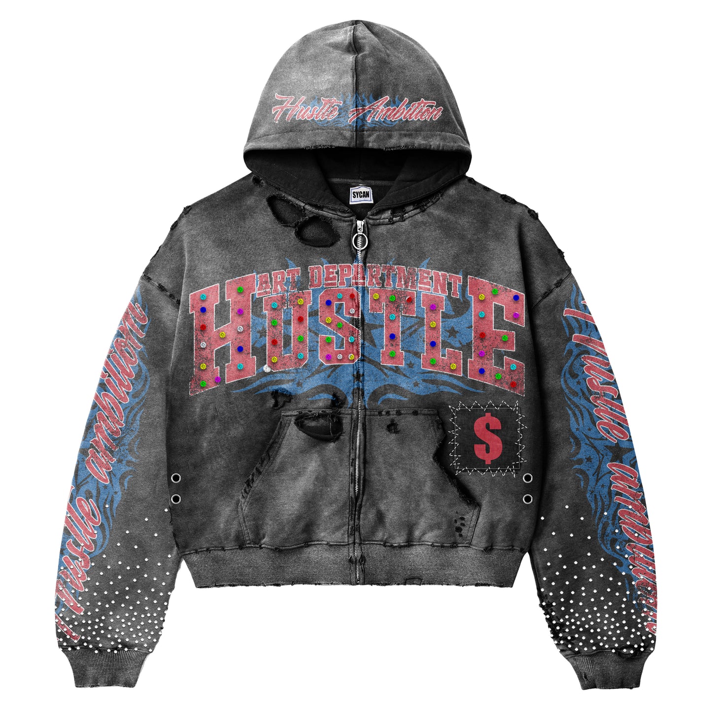 HUSTLE AMBITION - Lightweight Zip-Up
